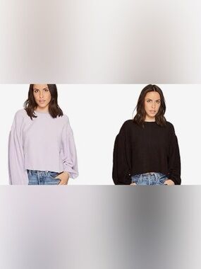 Free people Sleeves Like These Pullover- lot of 2, black and lilac size small